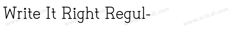 Write It Right Regul字体转换